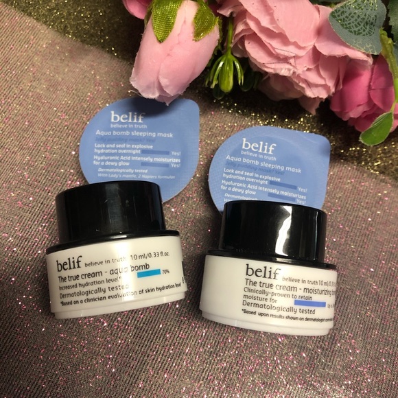 Belif Aqua Bomb Sleeping Mask + The True Cream Set & Korres GREEK Cream Cleanser - Picture 4 of 16